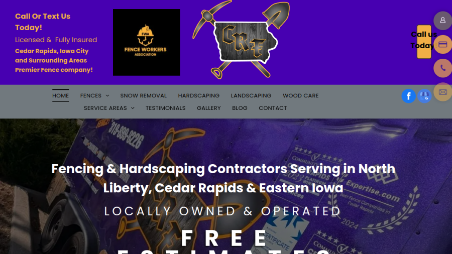 Corridor Residential Fencing Co. website