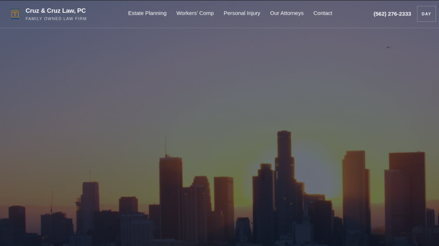 Screenshot of the Cruz and Cruz Law website