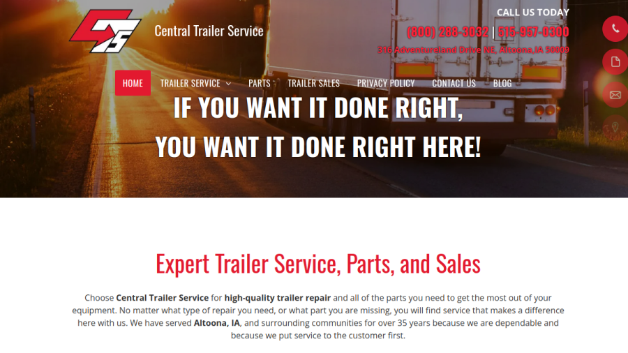Central Trailer Services Ltd website
