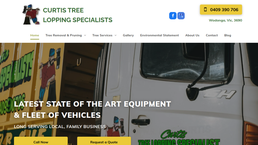 Curtis Tree Lopping Specialists website