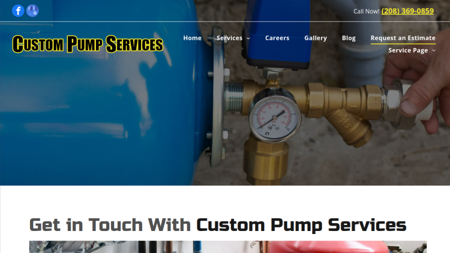 Custom Pump Services website