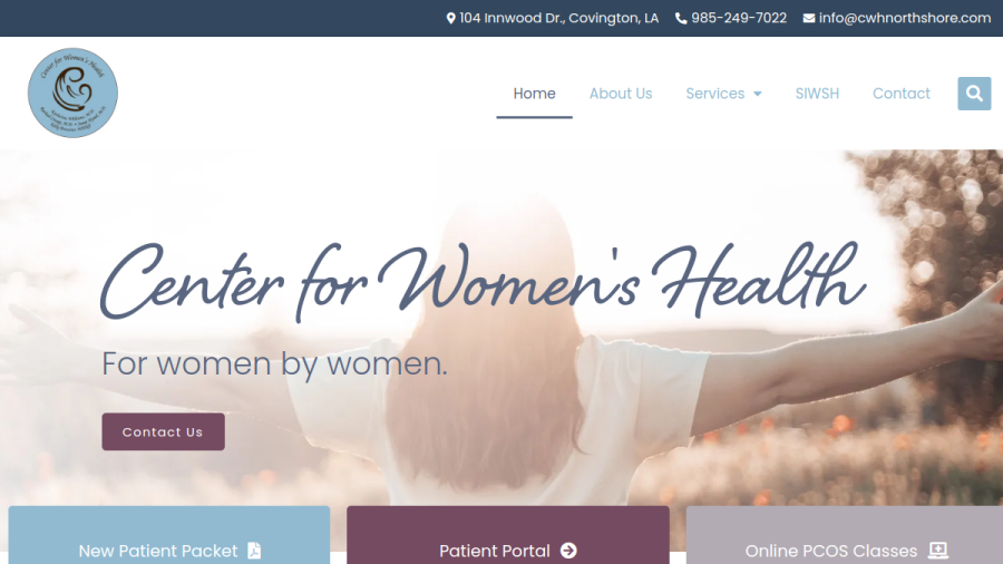 Screenshot of the Center For Women's Health website