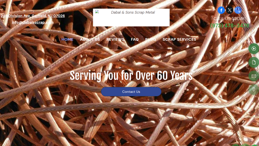 Screenshot of the Dabal & Sons Inc website
