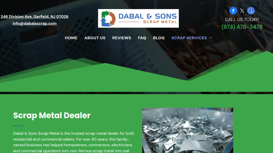Dabal & Sons Scrap Metal website screenshot