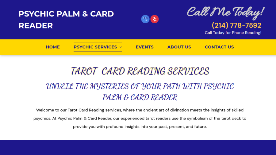 Psychic Palm & Card Reader website