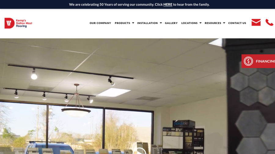 Kemp's Dalton West Flooring website