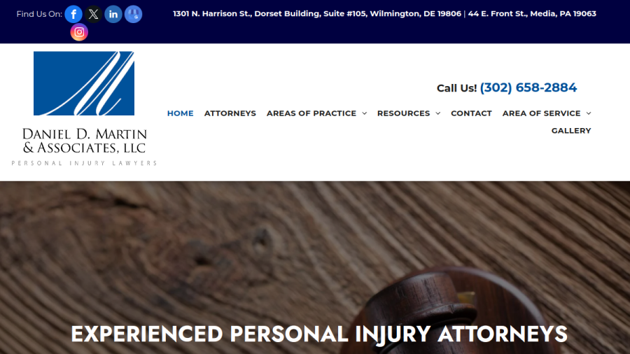 Screenshot of Daniel Martin Law website