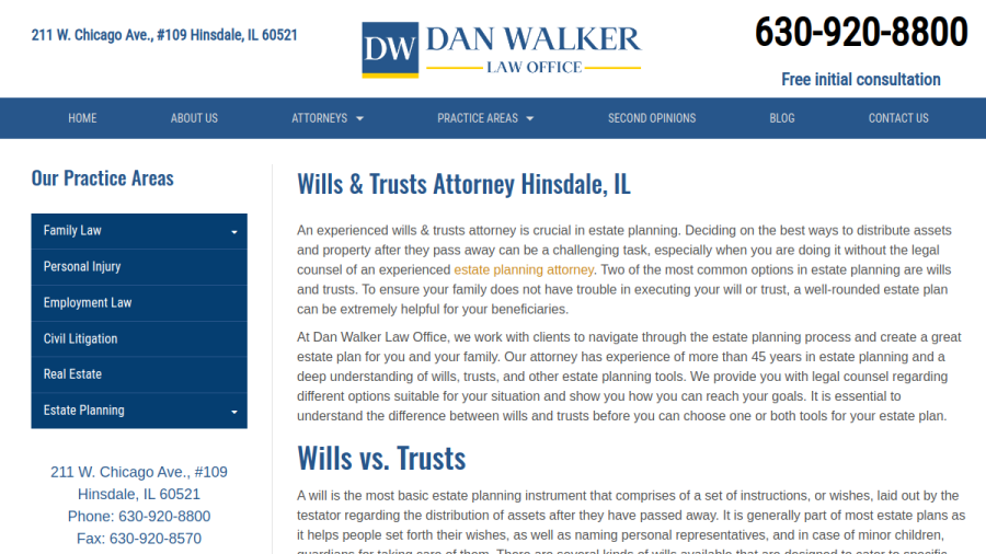 Dan Walker Law Office website