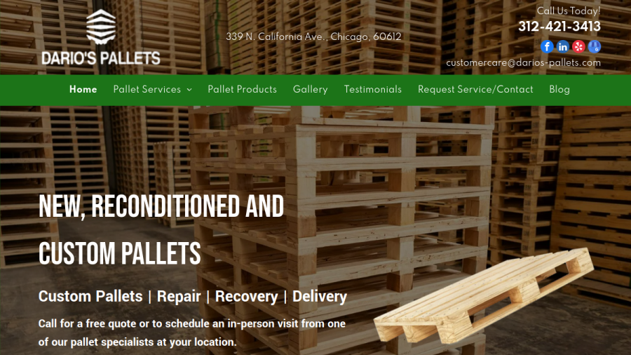 Dario's Pallets website screenshot