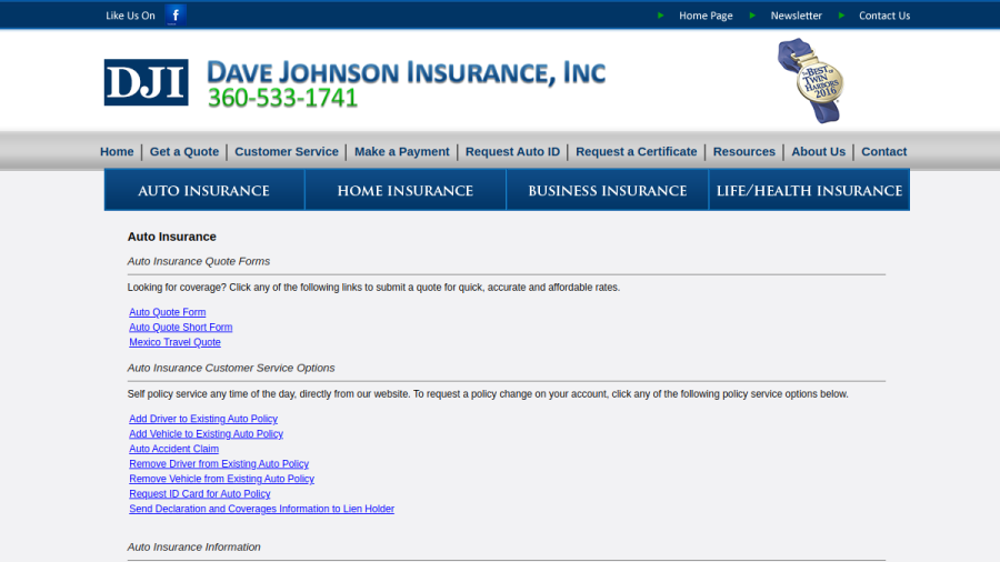 Dave Johnson Insurance, Inc. website