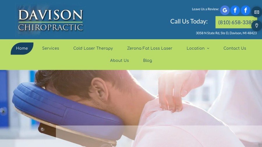 Davison Chiropractic website screenshot
