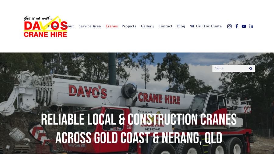 Davo's Crane Hire website