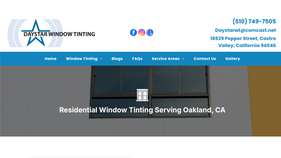 Daystar Window Tinting website screenshot