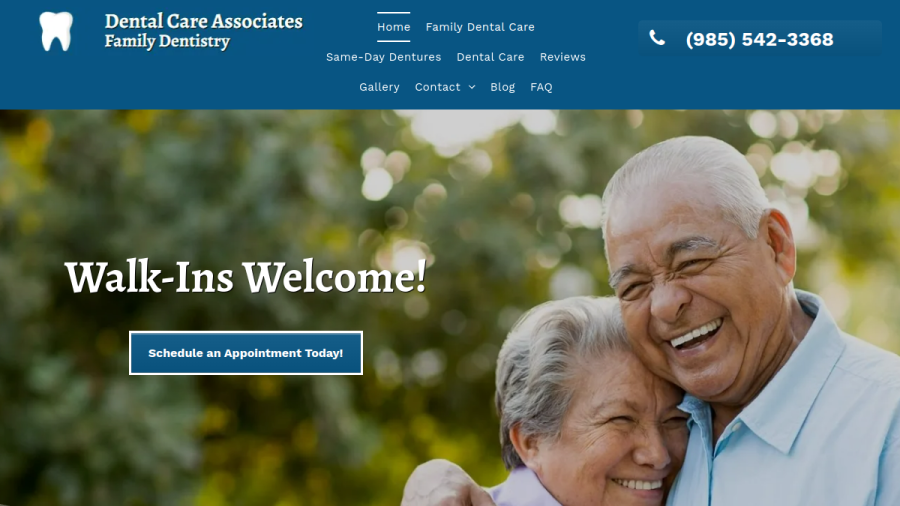 Dental Care Associates website screenshot