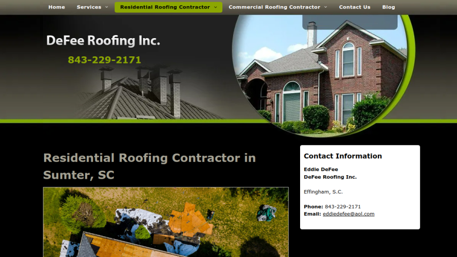 De Fee Roofing Inc. website