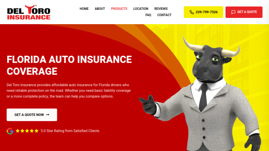 Del Toro Insurance website