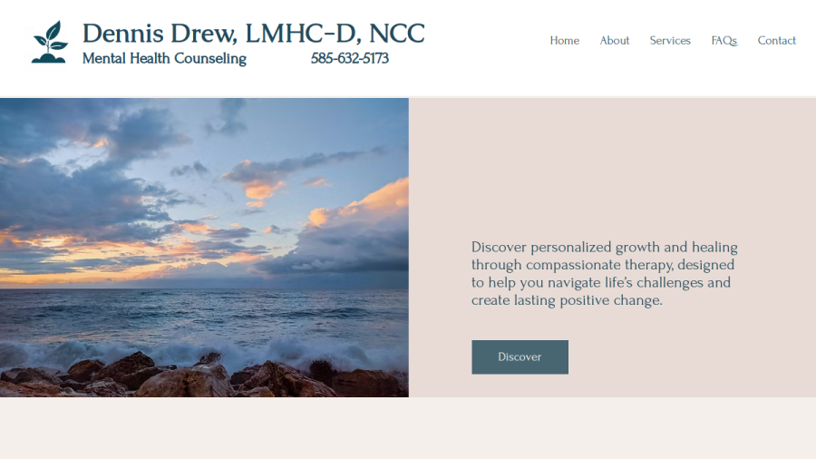 Dennis Drew Mental Health Counseling, PLLC website screenshot