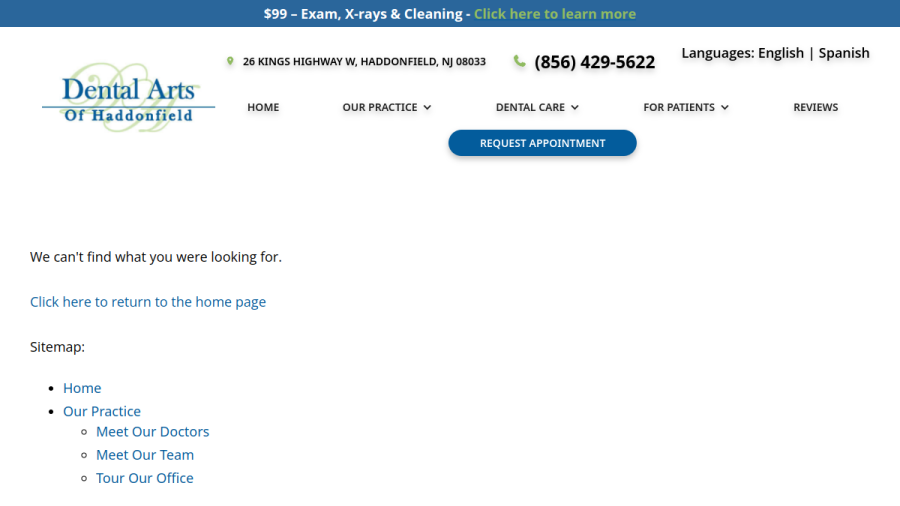 Dental Arts Of Haddonfield website