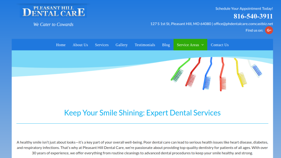 Pleasant Hill Dental Care website