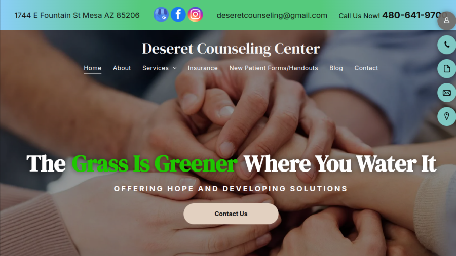 Screenshot of Deseret Counseling Center website