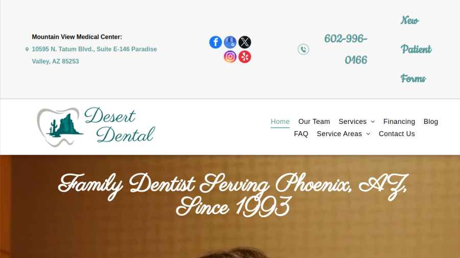 Desert Dental: Ruintan Kamran D.M.D. website screenshot