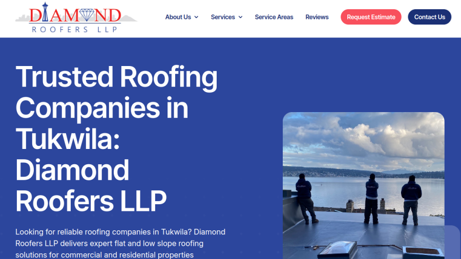 Screenshot of Diamond Roofers LLP website