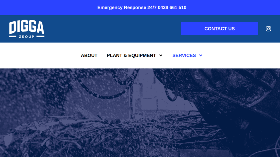 Digga Demolitions & Excavations website