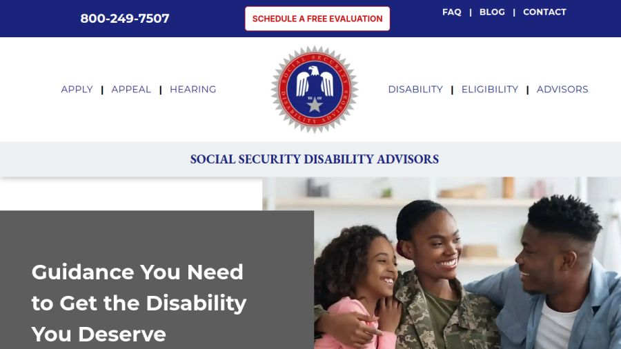 Social Security Disability Advisors website