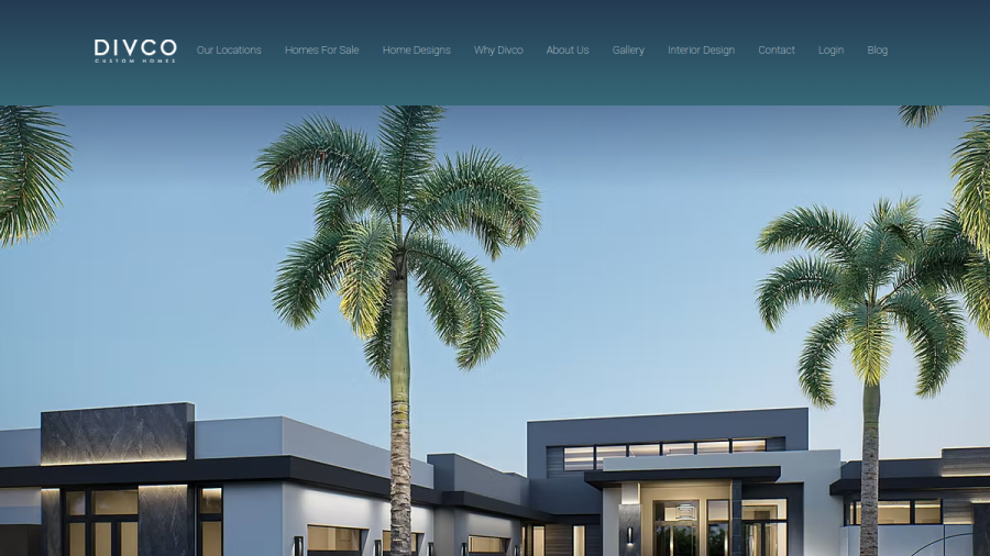 Screenshot of the Divco Custom Homes website