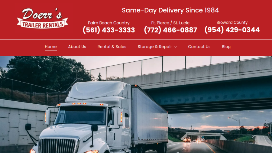 Doerr's Trailer Rental website screenshot