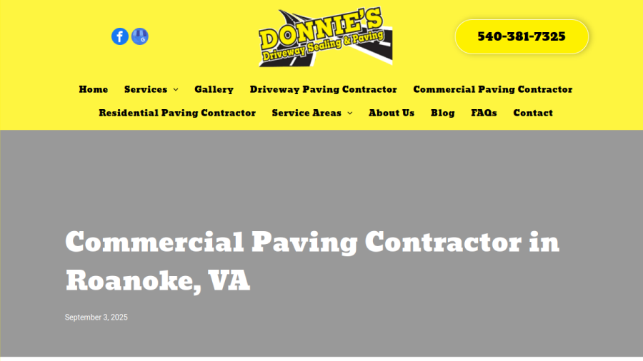 Donnie's Driveway Sealing & Patchwork website