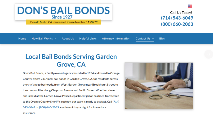 Don's Bail Bonds website