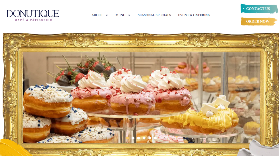 Screenshot of the Donutique website
