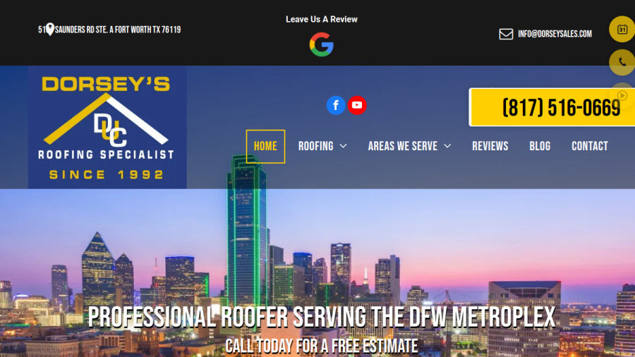 Dorsey's Unlimited Construction website screenshot