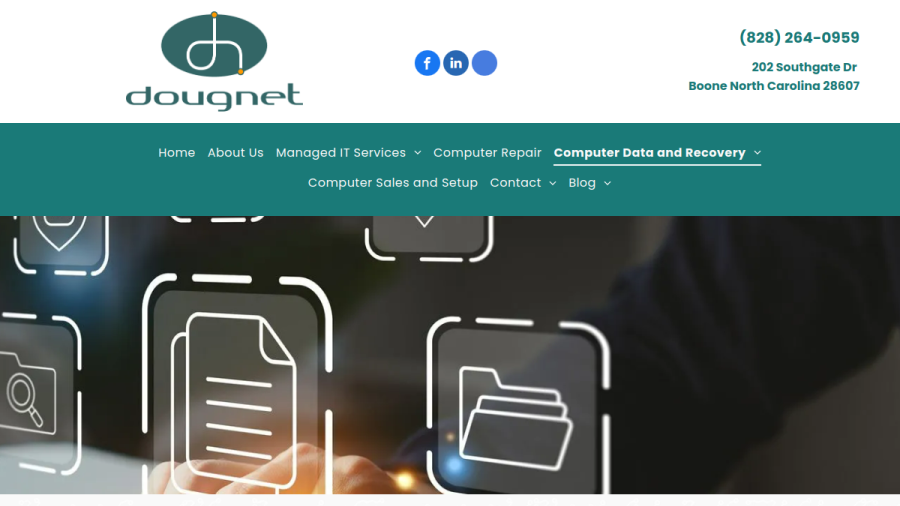Screenshot of the Dougnet Computer Consulting website