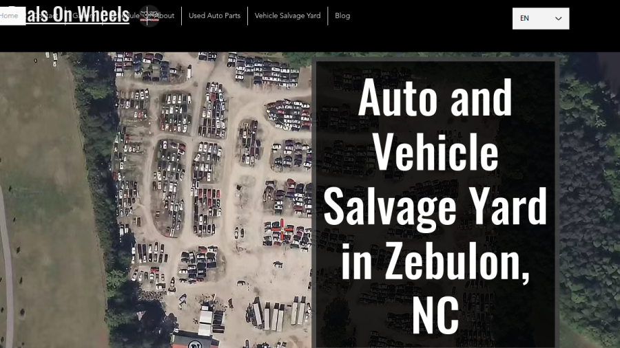 Screenshot of the Deals On Wheels Auto Salvage website