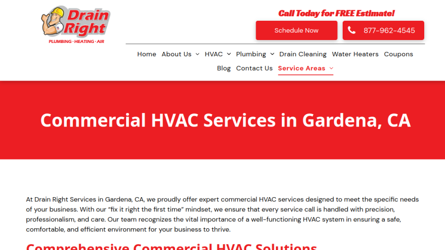 Drain Right Services website screenshot