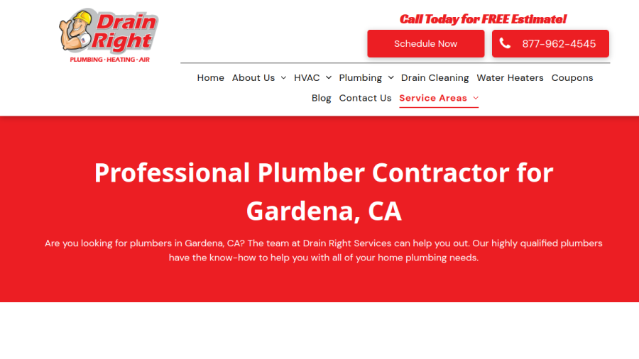 Drain Right Services website screenshot