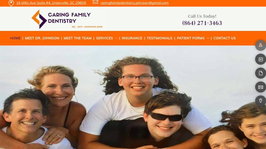Caring Family Dentistry website