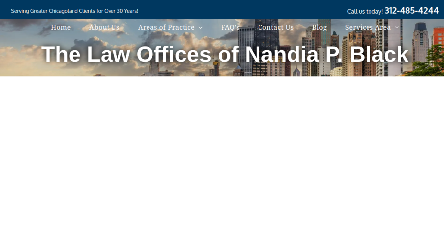 Screenshot of the The Law Offices of Nandia P. Black website