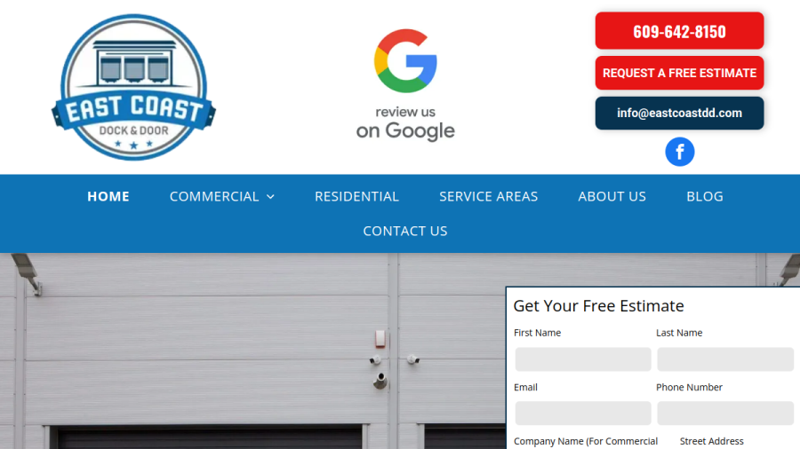 East Coast Dock & Door website