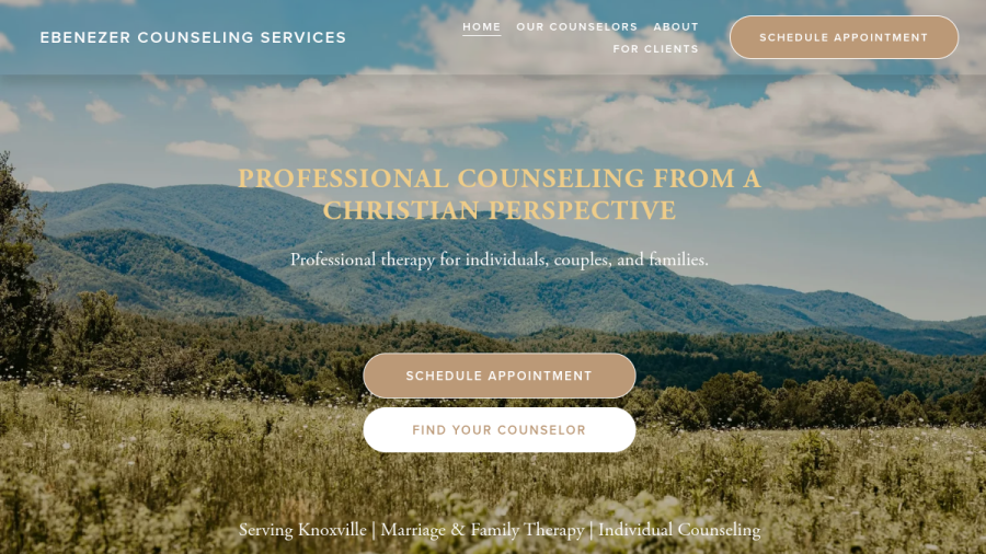 Ebenezer Counseling Services website screenshot