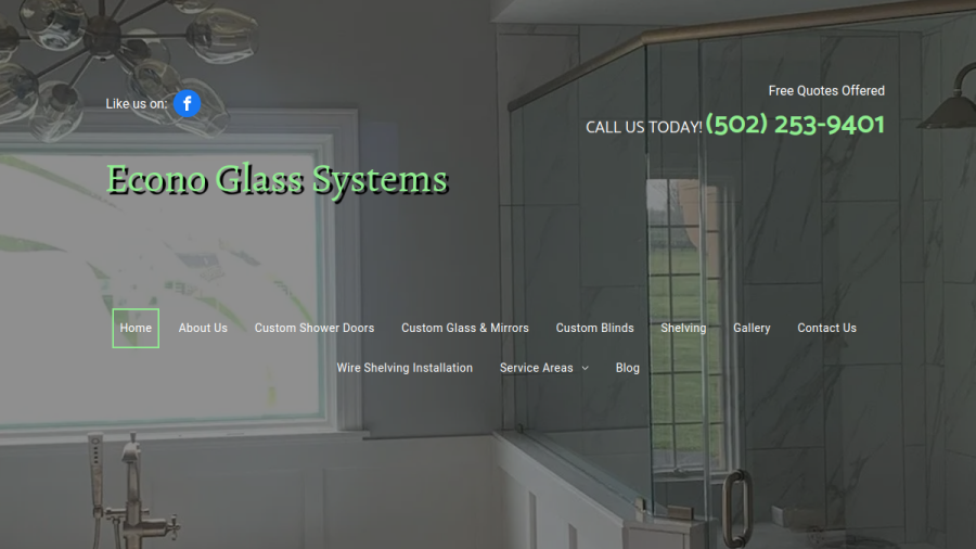 Screenshot of Econo Glass Systems website