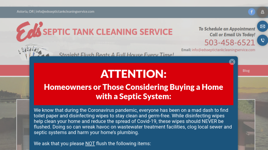 Ed's Septic Tank Cleaning Service LLC website