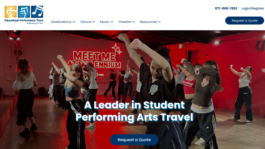 Screenshot of Educational Performance Tours website