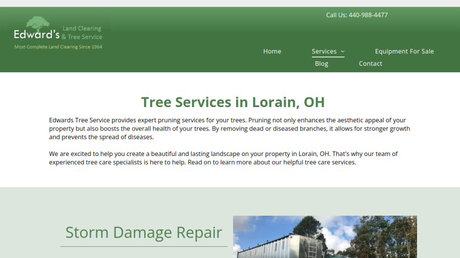 Edwards Tree Service website