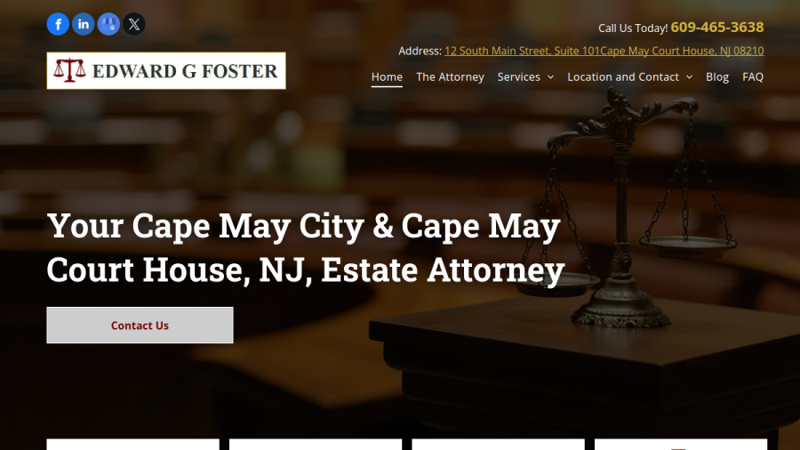 Screenshot of the Edward G. Foster website