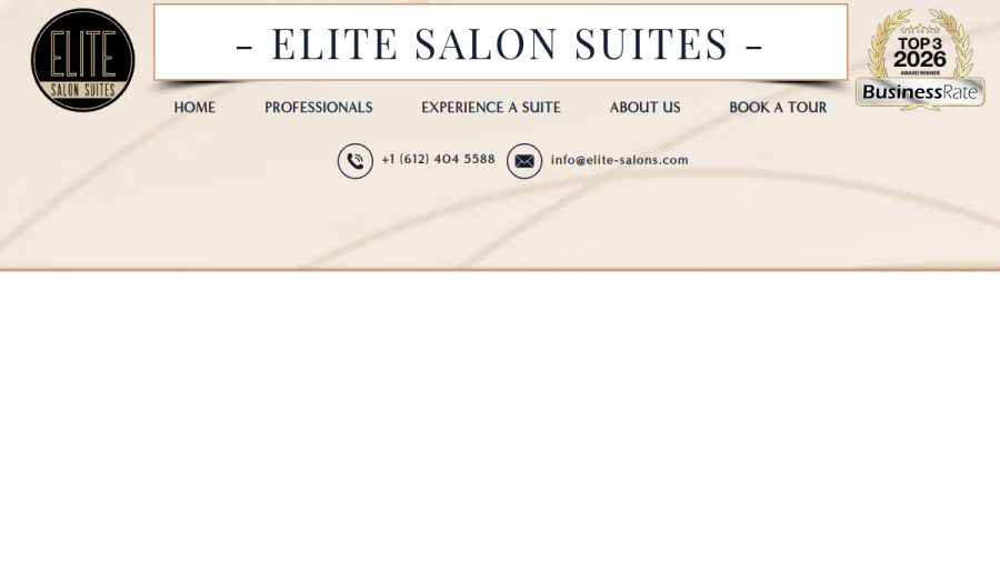 Screenshot of the Elite Salon Suites website