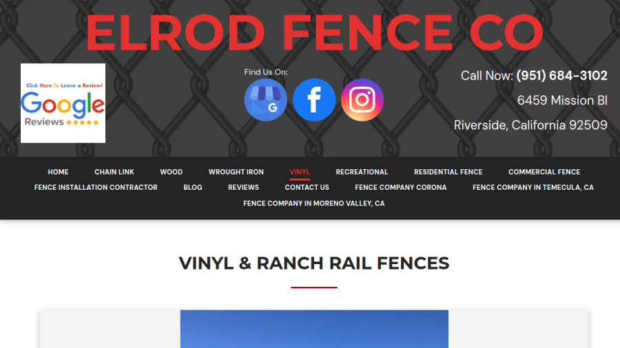 Elrod Fence Co website