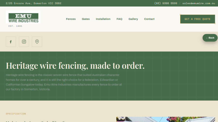 Emu Wire Industries website